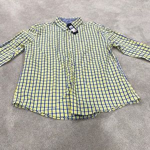 Men’s Tommy Hilfiger custom fit XL blue and yellow button down shirt